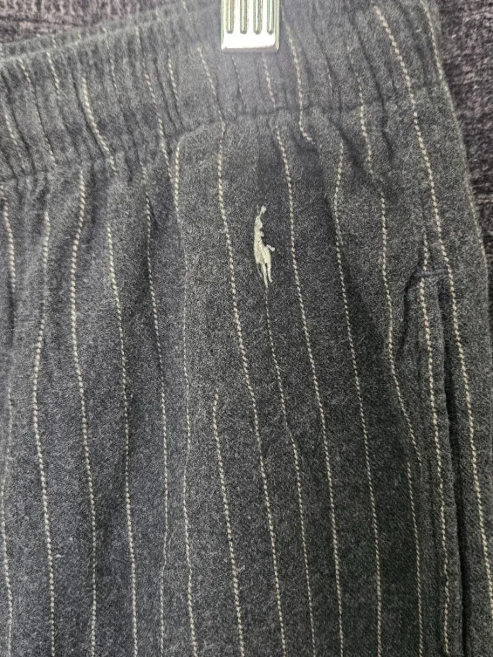 Polo Ralph Lauren Men's Grey Pinstripe Lounge Pants Elastic Waist Size L